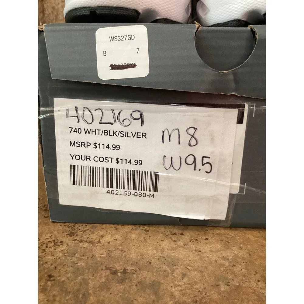 New Balance 740 Running Shoes White Black Silver Size Mens 8 Womens 9.5